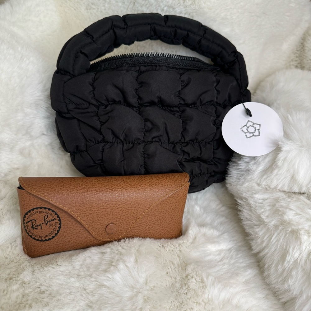 Mini Black Puff Tote Bag NWT